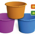 Емкость садовая круглая цветная 60л Plastiko/32013